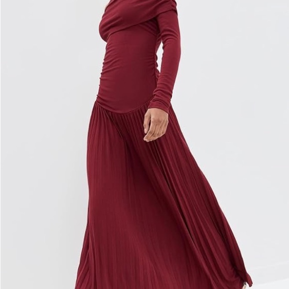 Lioness Field of Dreams Long Sleeve Burgundy Maxi Dress